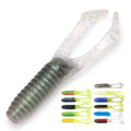 Spinpoler Fishing Soft Plastic Frog Lures Double Tail Triple Threat Crappie Scrub Soft Bait 1g/45mm Open Water Fishing Tackle