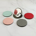 Custom Logo Portable Women's Gifts 5Colors Pu Leather Makeup Mirrors Round Small Pocket Hand Cosmetic Mirror for Purses