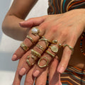 Fashion Gold Flower Ring Set for Wholesale  N2109300