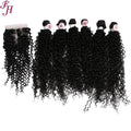 FH Wholesale Factory Price Human Hair 20 Inches Natural Black Virgin Raw Hair Bundle With Lace Closure