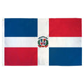 Cheap STOCK 100%polyester Eco-Friendly Silk Screen Printed Dominican Flag 3x5 Foot Bandera De Republica Dominicana Two Grommets