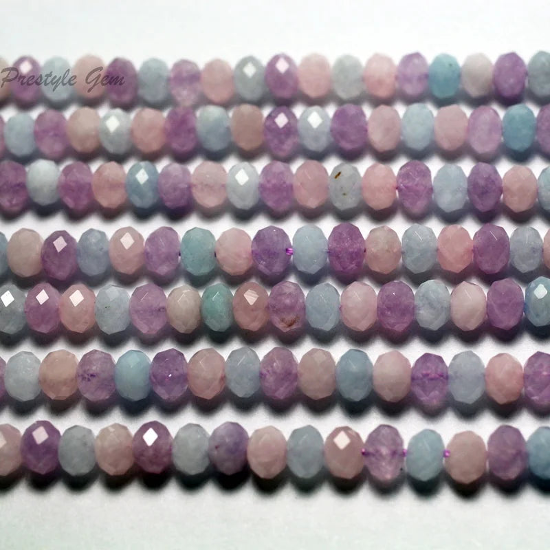 Wholesale Natural Shiny Dream Color Quartz Faceted Rondelle Charm European Beads for Jewelry Making & DIY