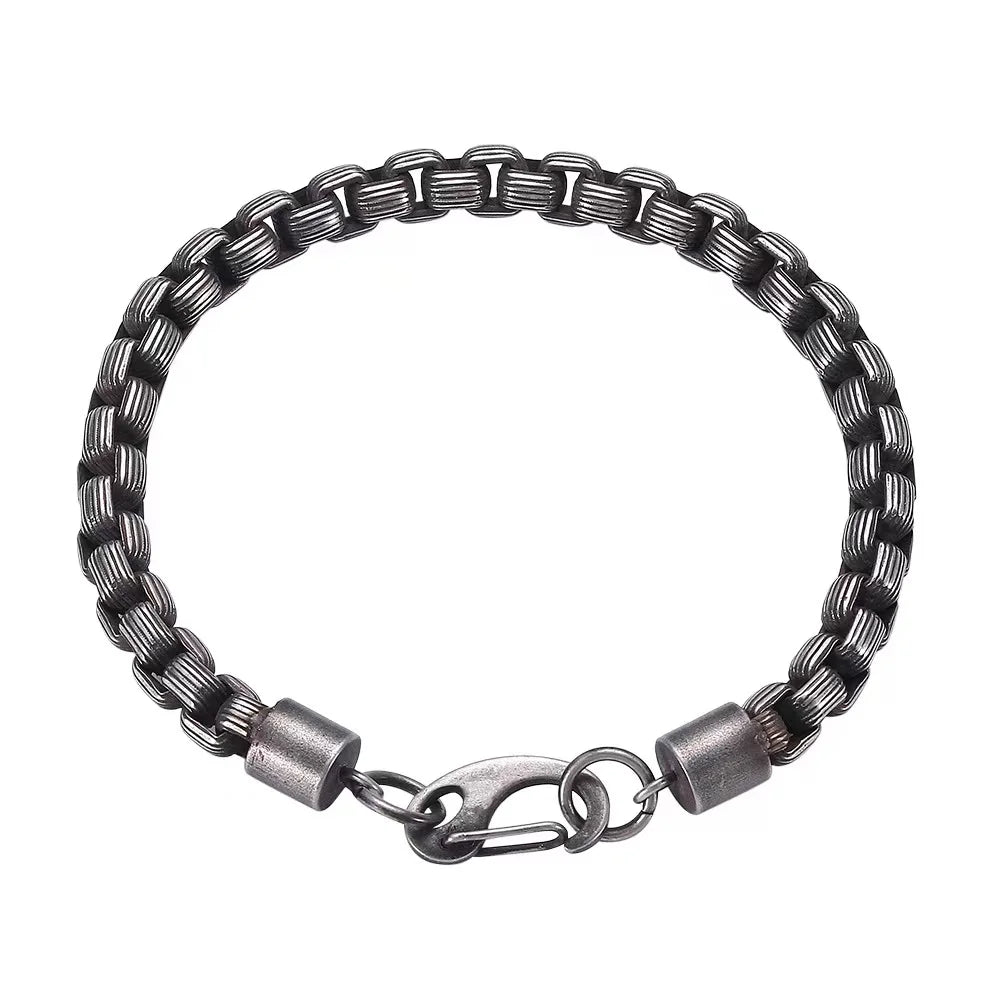 Wholesale Custom Stainless Steel Vintage Silver Mens Motorcycle Bracelet Men Hand Chain Bracelet