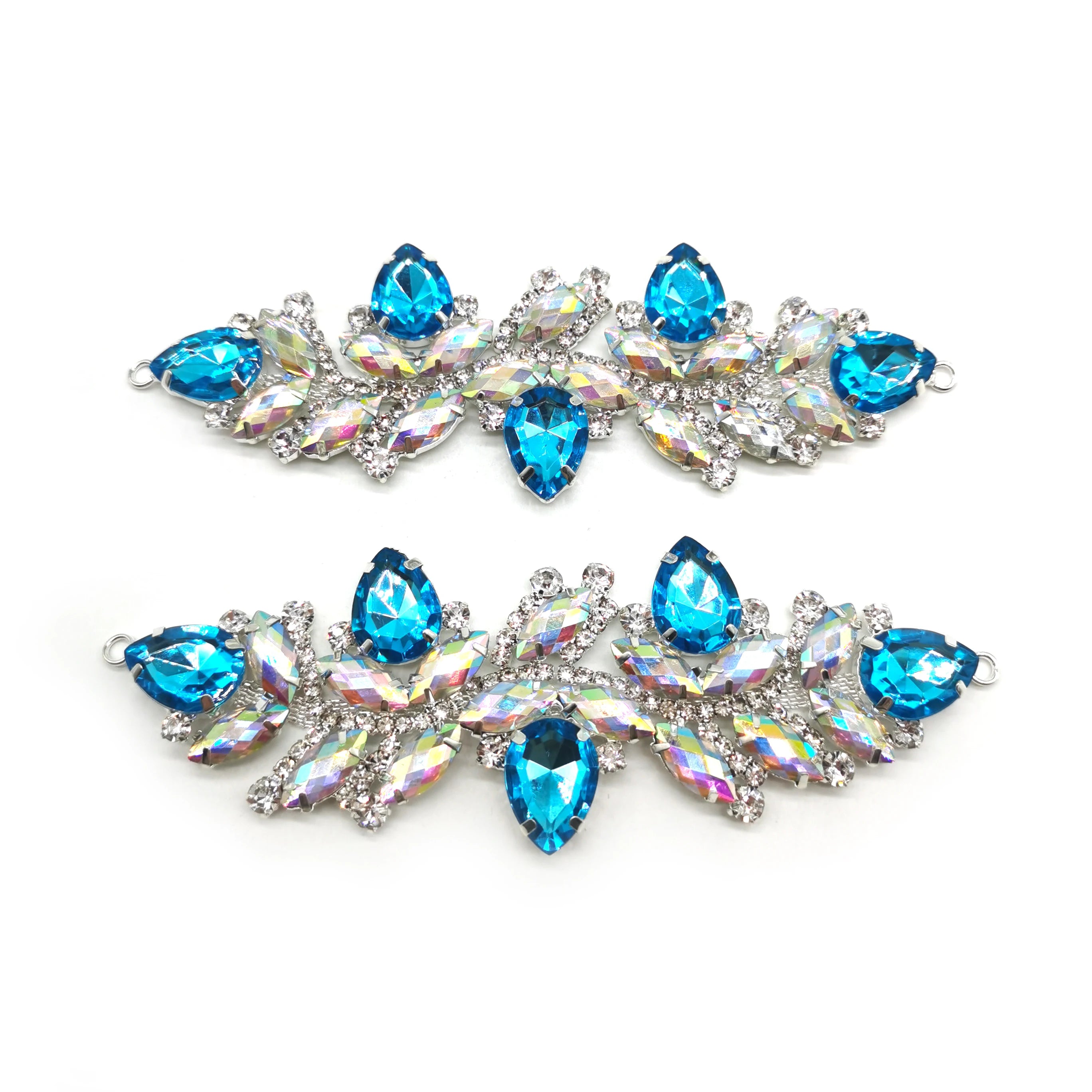 Custom Made Acrylic Rhinestone Applique Sewing Decorative Neckline Rhinestone Applique for Garment Decoration