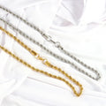 Hot Sale Fashion Twist Chain 316 Stainless Steel Rope Chain Necklace 18K Gold Plated 4mm Twist Chain