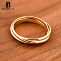 Trendy 18k Gold Plated Fine Jewelry Glossy Minimalist Unique Designer Multi-Layer Crossed 925 Sterling Silver Rings for Girls