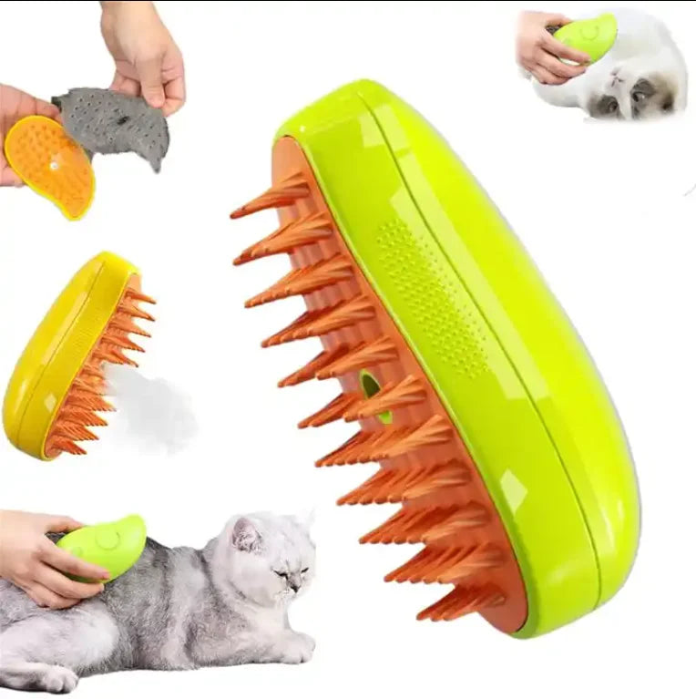 Kadandi Essential Silicone Dry and Wet Steam Cat Brush Grooming Tool for Dog Hair Care and Bathing Cat Dog Steamy Brush