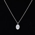 Starsgem IGI Certified Classic Jewelry 1.5 Carat Oval Cut Lab Grown Diamond Pendant 18K White Gold Necklace