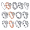 Sterling 925 Rings Jewelry Women Minimalistic Jewellery Plated Wedding Engagement Rings Gold Hot Sale Silver Zircon 2pcs CN;GUA