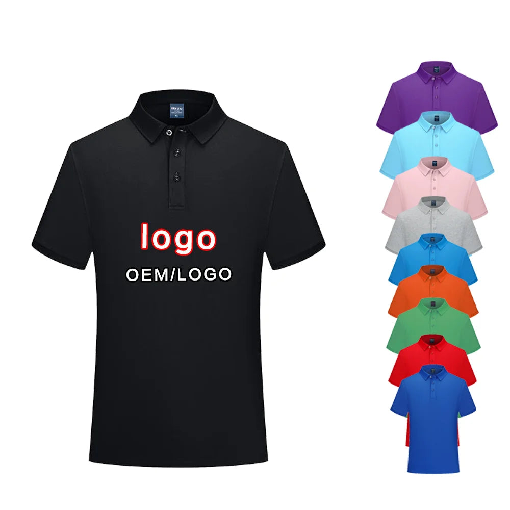 Custom Men's Breathable Summer Fashion T-Shirt New Style Ice Silk Knitted for Polo Shirt Button Print Business Short-Sleeved