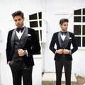 Winter 2025 Business Wedding Wear Costume Homme Black Velvet Men Suits Groom Tuxedo for Slim Fit Men blazer 3 Pieces Jacket