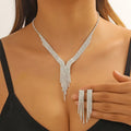 2023 Hot Fashion Jewelry Sets Necklace Earring Set Claw Chain Rhinestone Necklace Earrings Set Wedding Bridal Jewelry Women