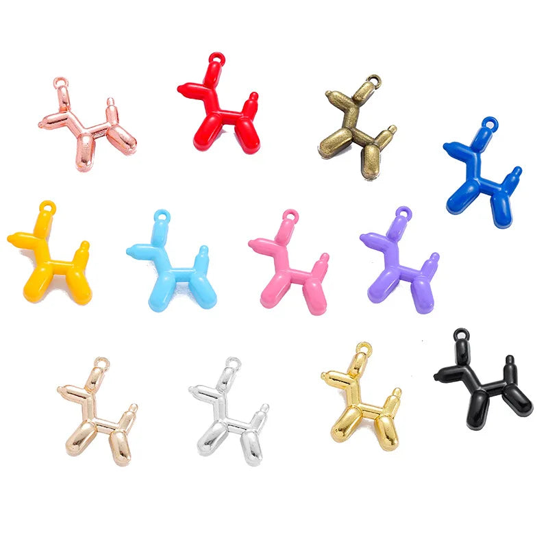 Fashion Spray Paint Jewelry Balloon Dog Charm Pendant Diy Gift Making Accessories