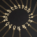 Gold Plated Full Diamond Alphabet Pendant Necklace Crown 26 Initial Letter Zircon Pendant Necklace