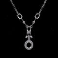 Sterling Silver 4*5+5*6mm Semi Mount Necklace Empty Support Blank Claws Setting S925 Base Without Center Stone for DIY Inlay