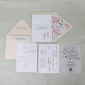 2026 New Product DIY Craft Pink Letterpress Cotton Paper Invitations With Custom Printed Liner Envelopes Wedding Stationery