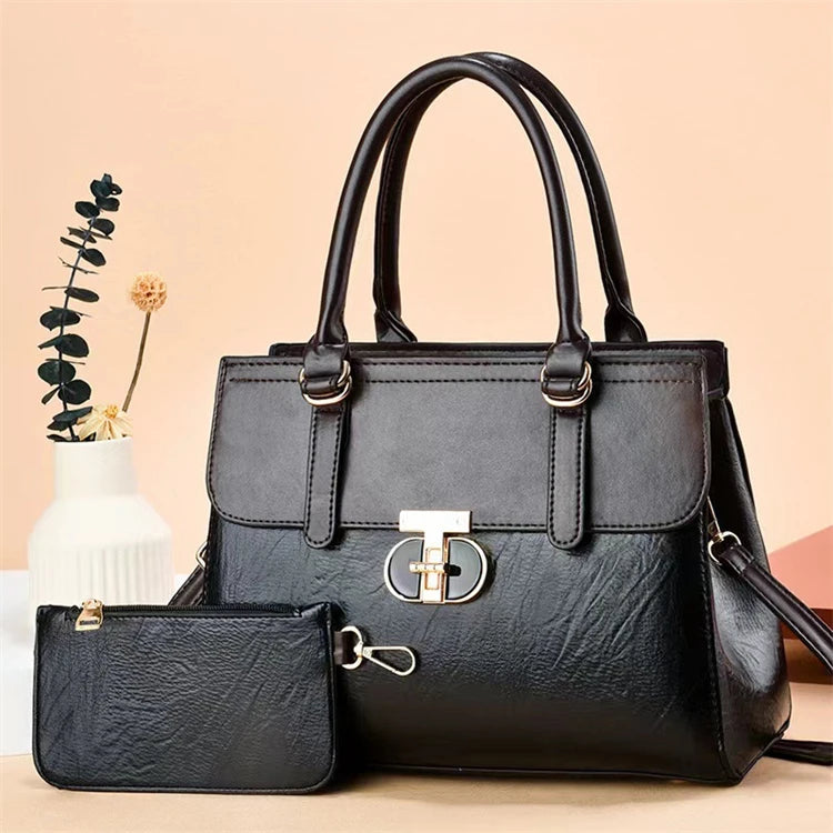 New Arrival Large Capacity Two-Piece Trendy Fashionable Simple Vintage Tote Women's Bag Trendy Crossbody Handbag