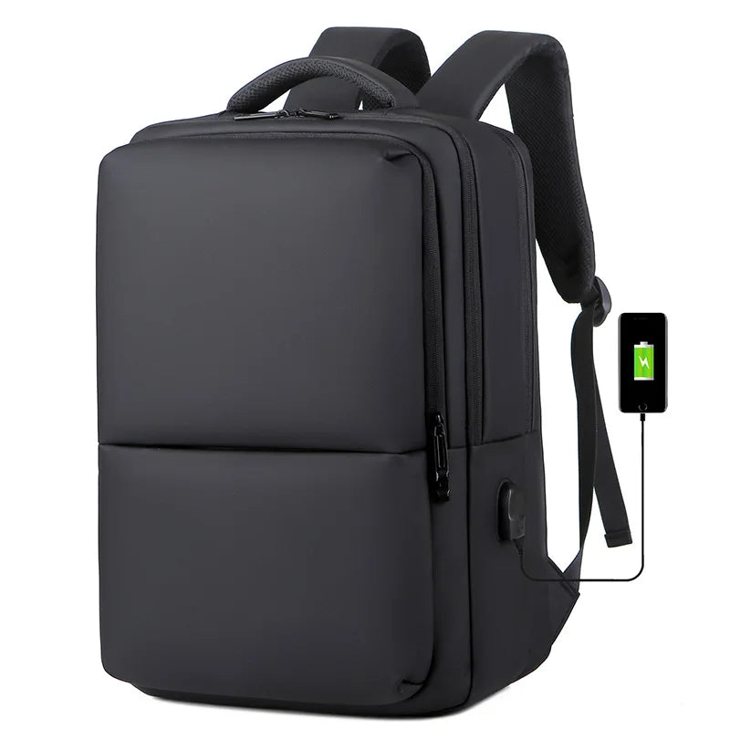High-grade Waterproof PU Film Fabric USB Backpack for Business Man