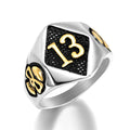 Fashion Fine Men Jewelry Number 13 Skull Ring Silver Stainless Steel Ring for Man