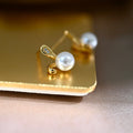 E2264 7-8mm DIY Natural Freshwater Pearl Charm Earrings Mounting Accessory 925 Sterling Silver Gold Plated  Jewelry for Women