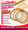 Go2BoHo Small Bohemian Style Semi-Precious Stone Bracelet Ball Shape Red and Green Treasures