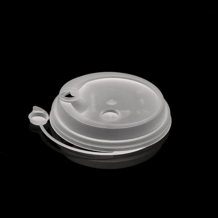 90mm Diameter Hinge Plug Lid Plastic PP Cup Flat Lid