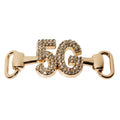 Custom Belt  Gold Letter Brand Charms Chains for Women Dress Fashion Rhinestone for Buckle Shoes Accessory with Alloy Material