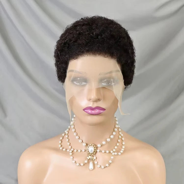 Ready to Ship Afro Kinky Curly Short Bob Wigs Pre Plucked Natural Hair Wig Woman 13x4 Full Lace Front Human Hair Wigs Pixie Cut