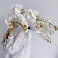 Handmade 9-head Phalaenopsis Orchid Silk Artificial Flowers Nordic Realistic Waterproof Long Lasting Wedding Valentine's Day