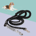 Pet Dog Walking Reflectorized Braided Leather Harness and Leash Rope Nylon Belt With Spring Dogs Harness Belt Leashes
