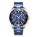 Megir 2064 New Blue Casual Sport Watches Luxury Stainless Steel WristWatch Man Clock Fashion Horloge Watches Men