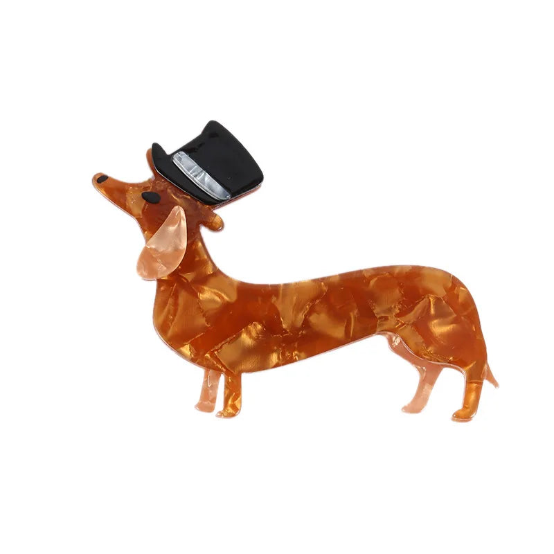 Jacho Anti Stray Acetic Acid Puppy Animal Brooch Fashion Hijab Pin Suit Accessories Acetate Dog Safety Brooch Pin for Women