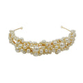 SLBRIDAL Handmade Ins Style Simulated Pearls Wedding Tiara Headband Bridal Hair Accessories Bridesmaids Women Girl Hair Jewelry