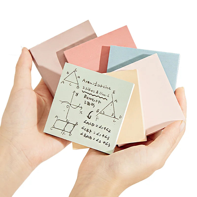 3*3 Creative Small Book Shaped Pure Color Self-Adhesive Sticky Notes Cute Note Label Removable Message Board Memo Pads