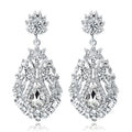 Wholesale Jewelry Factory Earrings Silver Plated Fashion Bridal Earrings Luxury Rhinestone Fine Jewelry Bridal Wedding Earrings