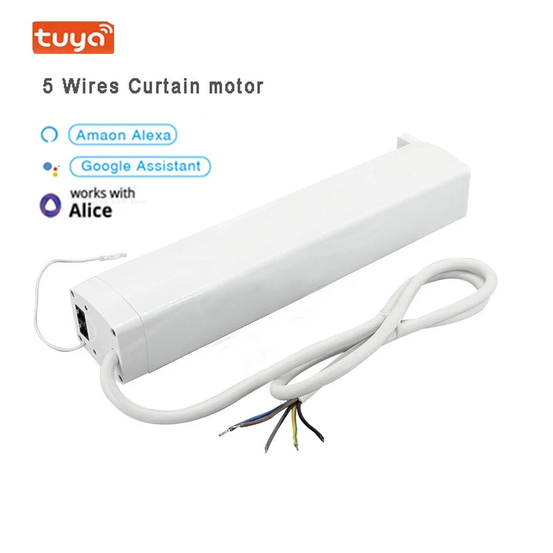 Latest Generation 5 Wires Tuya Wifi Electric Smart Curtains Motor Intelligent Support Voice Alexa Googhe Yandex Alice Assistant