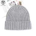 New Knitted Beanies Soft Hats Solid Color Handmade Knitted Wool Hat Fluffy Beanie Soft Cozy Warm Winter Hat