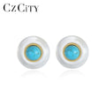 LUOTEEMI Lady Earing Woman Trendy Silver 925 Sterling Hot Sale New Elegant Cute Popular Sea Shell Round Stud Earring