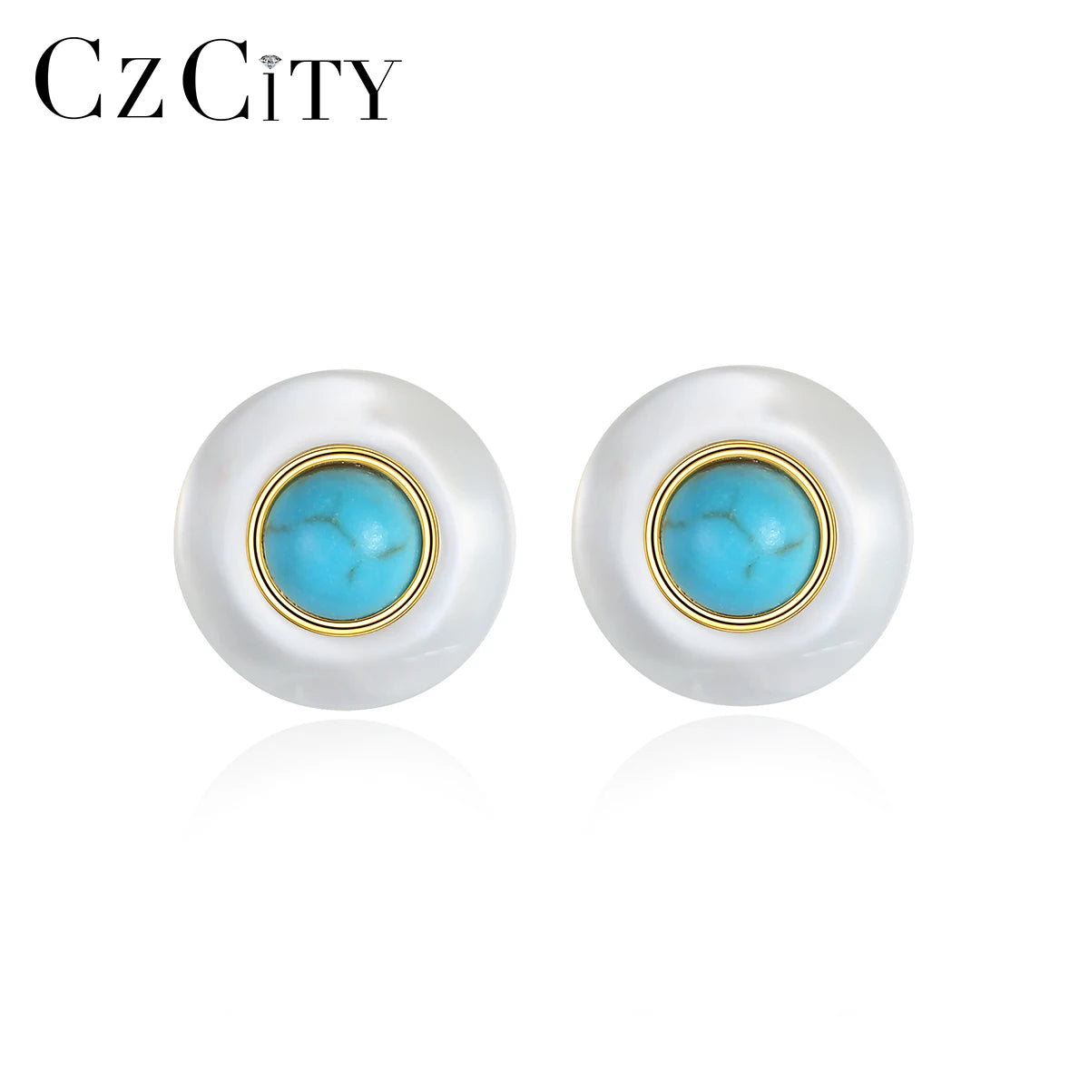 LUOTEEMI Lady Earing Woman Trendy Silver 925 Sterling Hot Sale New Elegant Cute Popular Sea Shell Round Stud Earring