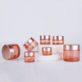 Beauty Daily Skincare Cosmetic Packaging 20g 30g 50g Empty Face Care Matte Rose Gold pink Glass Cream Cosmetic Jars