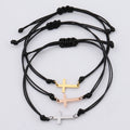 Hot Sale Knitting Handmade Diy Accessories Non Tarnish Stainless Steel Bracelet Silver Gold Mirror Cross Bracelet to My Son