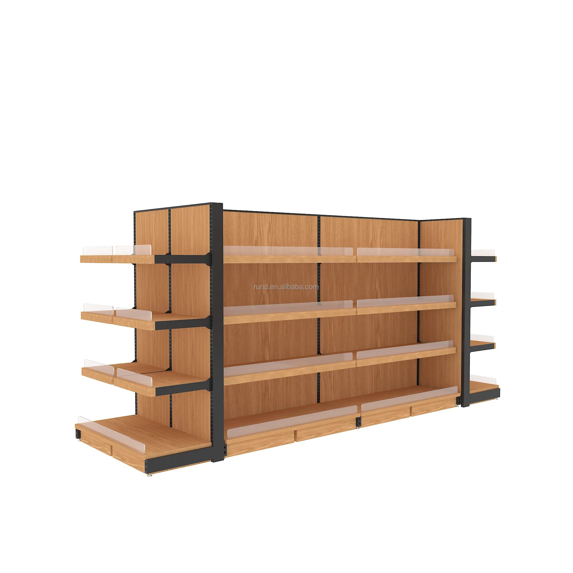 Modern Design Fruit and Vegetable Display Racks Customized 80KG Metal Steel Supermarket Shelves for Retail Store Wooden 80KG