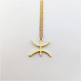 18K Gold Plated Amazigh Letter Yaz Necklace Stainless Steel Traditional Amazigh Berber Necklace Unisex African Necklace for Gift