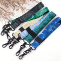 Holywish Custom Eco-Friendly Polyester Floral Safety Wristlet Strap Lanyard with Hook for Key Chain Hook Holder