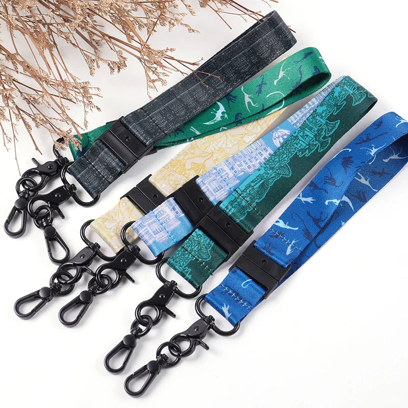 Holywish Custom Eco-Friendly Polyester Floral Safety Wristlet Strap Lanyard with Hook for Key Chain Hook Holder