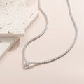 SU630 Abiding Full Diamond Universal Chain 925 Silver 20IN Cubic Zirconia Versatile Tennis Chain Link Necklace for Pendant