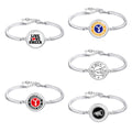 Manufacturer Live Love Cheer Mom Cheerleader Team Megaphone Cheerleading Squad Glass Cabochon Charm Bangle Bracelet