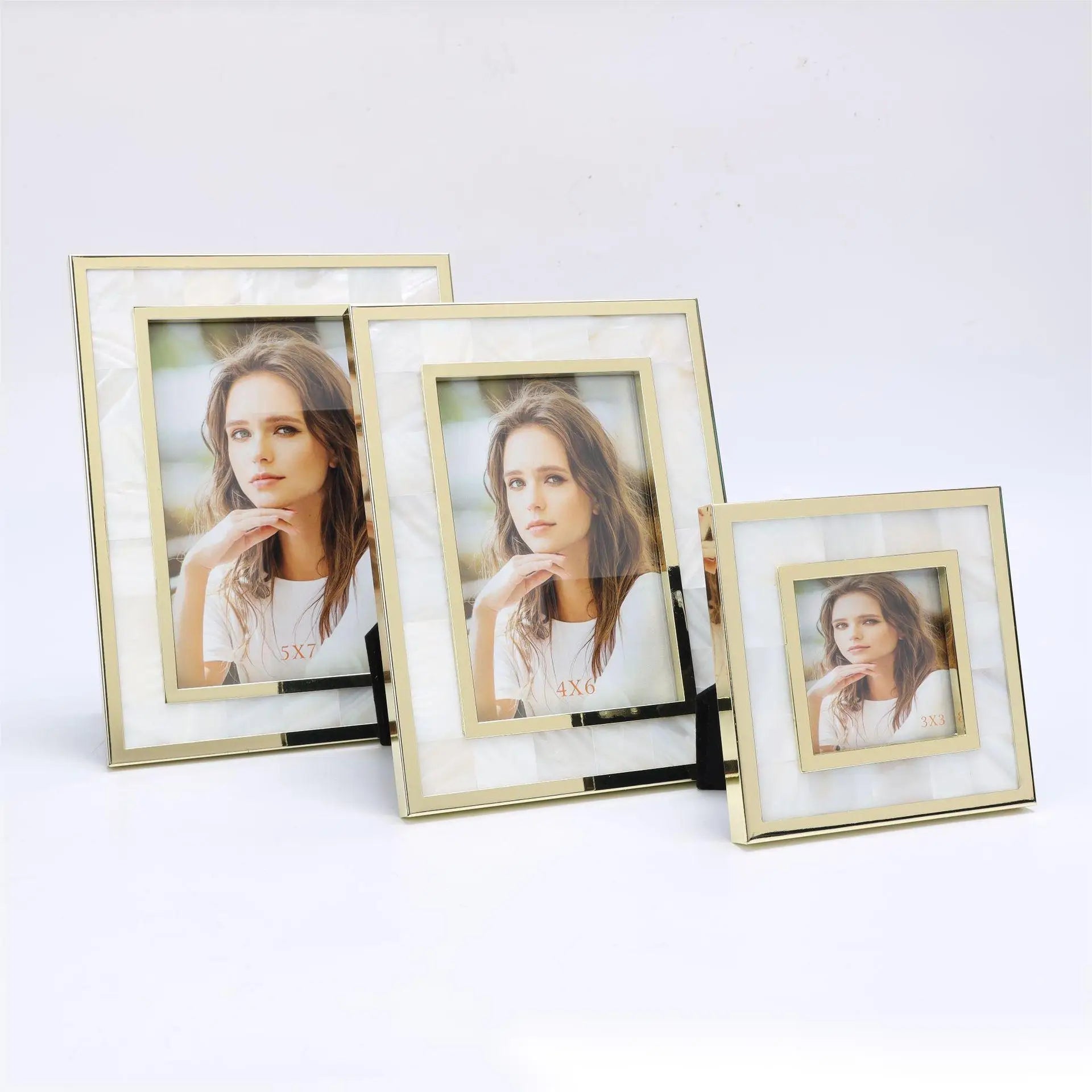 Wall Home Decorative Photo Frame Handmade Direct Oem Factory Sale Mother of Pearls  Silver