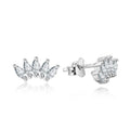 Korean 925 Sterling Silver Small Marquise Cut Earrings with Aaa Cubic Zirconia & Rhodium Plating for Anniversaries Parties Gifts