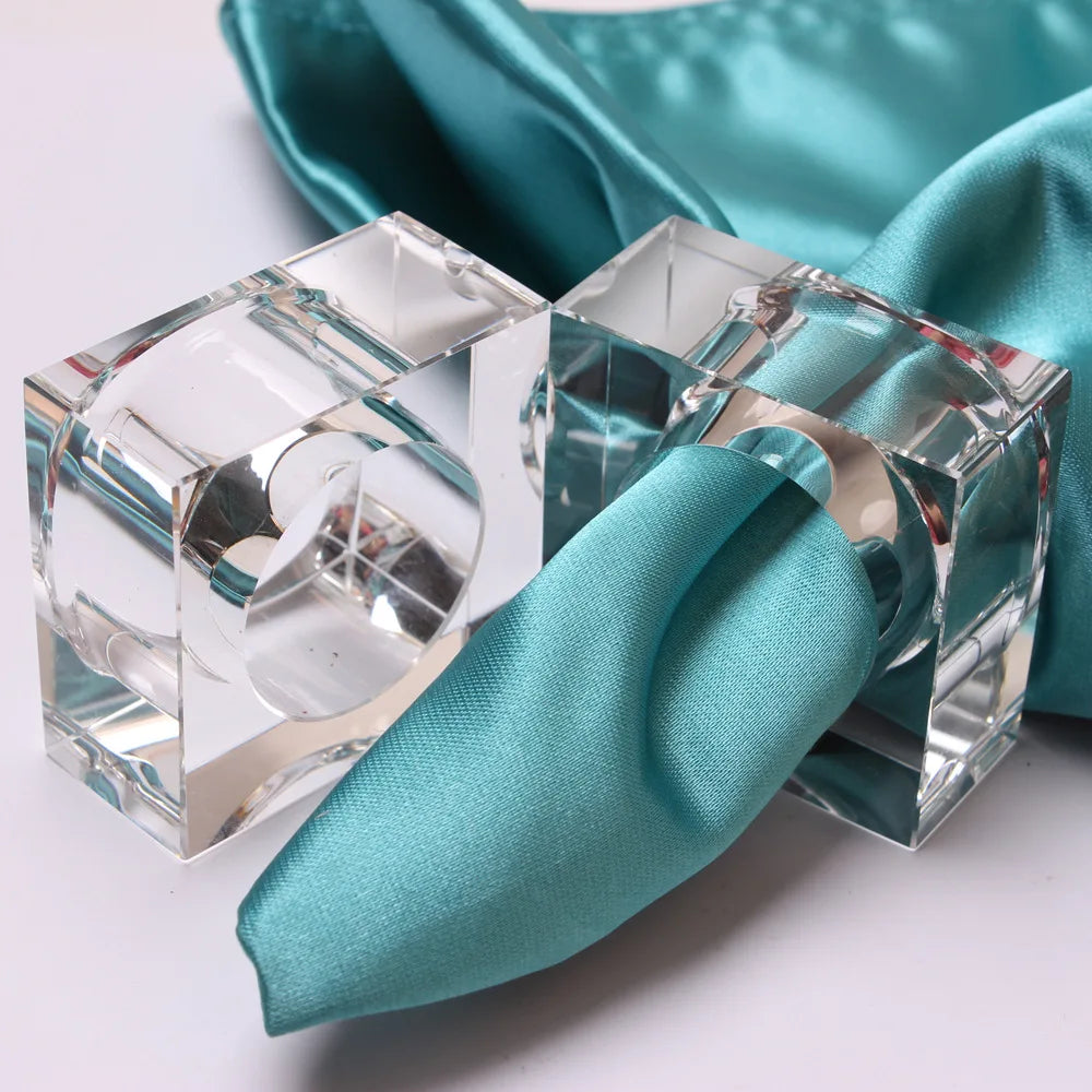Clear Acrylic Napkin Rings Table Decoration Crystal Hotel Napkin Holder Ring with Slot